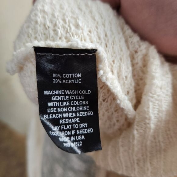 Closet Space Large Gray White Stretch Open Front Cardigan Sweater - Picture 6 of 6